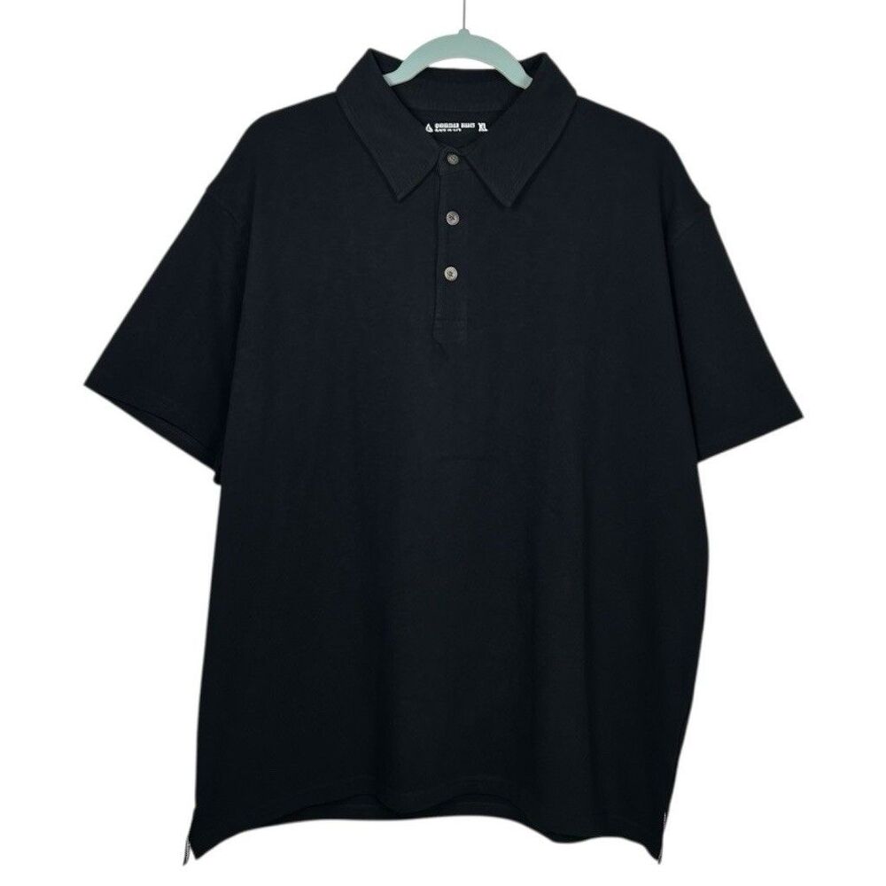 American Giant Polo Shirt Mens XL Black Premium Slub Tee USA Made Cotton NEW